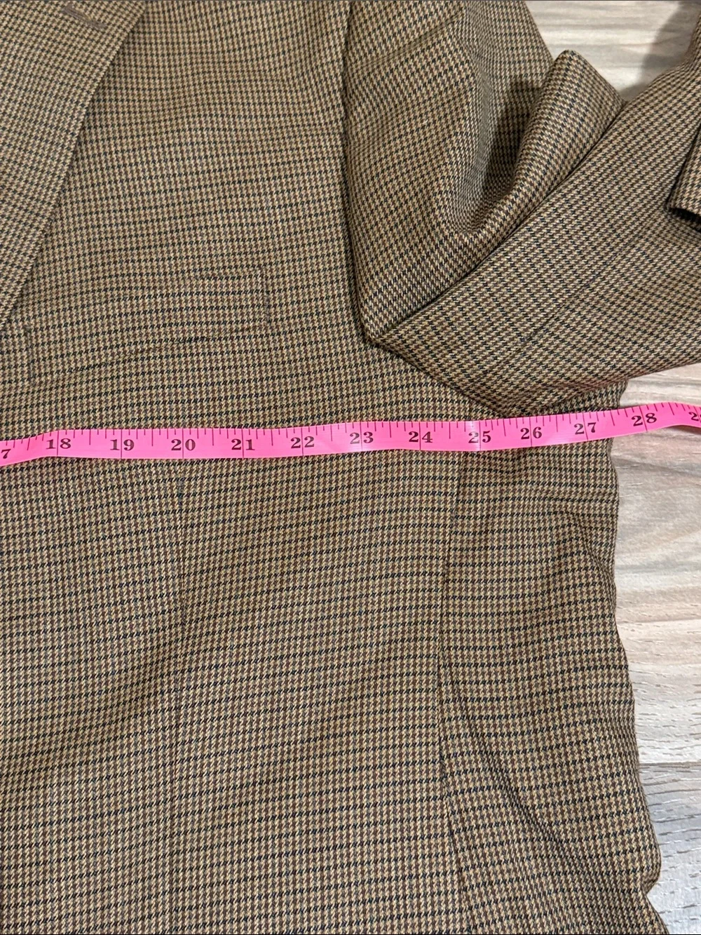 Lauren Ralph Lauren Wool 2 Button Sport Coat 52L Tan Houndstooth Windowpane